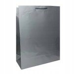 Torba papierowa laminowana SREBRNA 34x14x44 cm