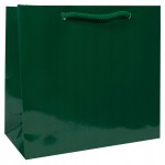 Torebka papierowa laminowana ZIELONA 17,5x6,5x15,5 cm