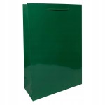 Torebka papierowa laminowana ZIELONA 24x9x36 cm