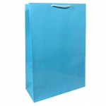 Torebka papierowa laminowana BŁĘKITNA 24x9x36 cm