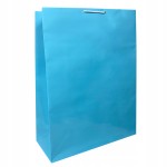 Torba papierowa laminowana BŁĘKITNA 34x14x44 cm
