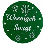 Wesołych Świąt! Dekoracyjne naklejki - zielone (5szt)