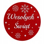 Wesołych Świąt! Dekoracyjne naklejki - czerwone (5szt)