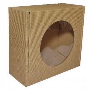 Pudełko fasonowe z okienkiem 16x16x7 cm Karton Prezentowy Tektura Falista