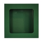 ZIELONE pudełko na prezent 13x13x3cm z okienkiem