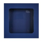 GRANATOWE pudełko na prezent 13x13x3cm z okienkiem
