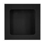 CZARNE pudełko na prezent 13x13x3cm z okienkiem