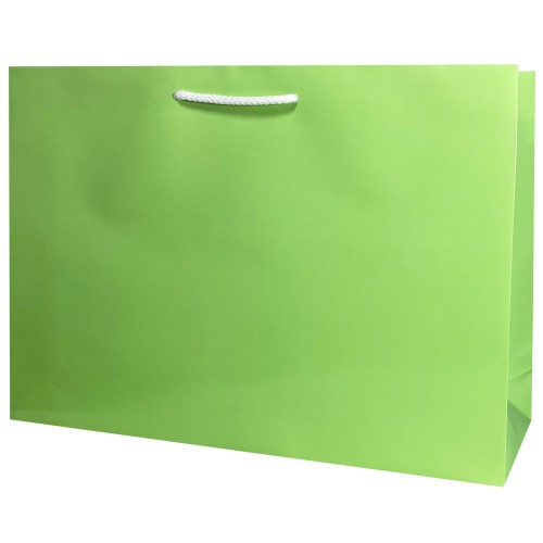 Torebka papierowa laminowana pistacjowa 35x10x25 cm
