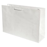 Torebka papierowa laminowana BIAŁA 35x10x23 cm