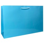 Torebka papierowa laminowana BŁĘKITNA 35x10x23 cm