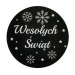 Wesołych Świąt! Dekoracyjne naklejki - czarne (5szt)