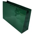 Torebka papierowa laminowana zielona 35x10x25 cm