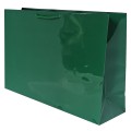 Torebka papierowa laminowana zielona 35x10x25 cm