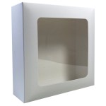 BIAŁE pudełko na prezent 20x20x6cm z okienkiem