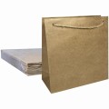 E6 ekologiczna torba papierowa z uchwytami ze sznurka - 10 szt