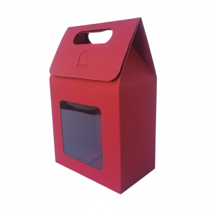 Kartonowe Pudełko Prezentowe na Herbatę Z Okienkiem Wiśniowe 10x15x5,5 cm