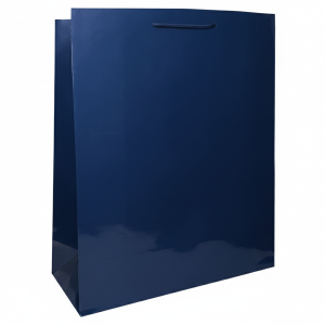 Torba papierowa laminowana GRANATOWA 34x14x44 cm