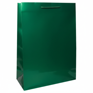 Torba papierowa laminowana ZIELONA 34x14x44 cm