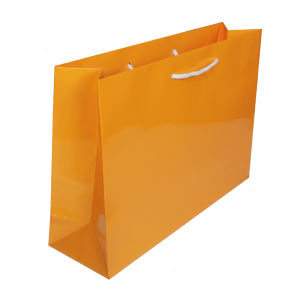 Torebka papierowa laminowana POMARAŃCZOWA 36x9x26 cm