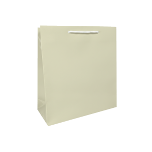 Torebka papierowa laminowana KREMOWA 24x9x27 cm
