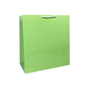 Torebka papierowa laminowana PISTACJOWA 24x9x27 cm