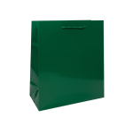 Torebka papierowa laminowana ZIELONA 24x9x27 cm