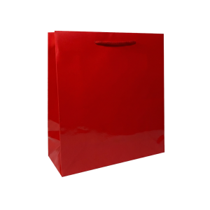 Torebka papierowa laminowana CZERWONA 24x9x27 cm