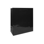 Torebka papierowa laminowana CZARNA 24x9x27 cm