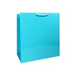 Torebka papierowa laminowana BŁĘKITNA 24x9x27 cm