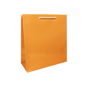 Torebka papierowa laminowana POMARAŃCZOWA 24x9x27 cm
