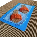 dekoracja handmade na torbie tekturowej