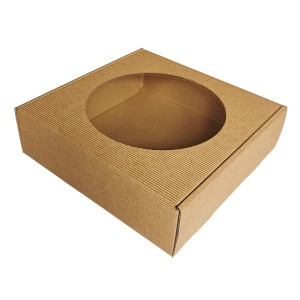 Pudełko fasonowe z okienkiem 21x21x6 cm Karton Prezentowy Tektura Falista