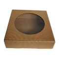 pudełko prezentowe z okienkiem 21x21x6 cm z tektury falistej